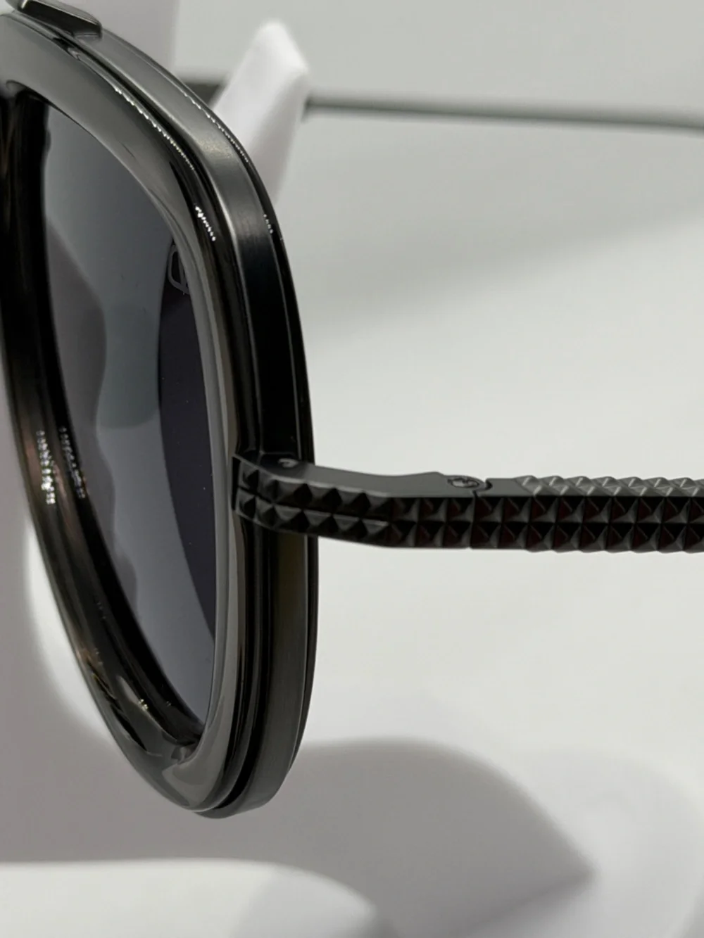 Valentino Gray and Black Aviator Sunglasses